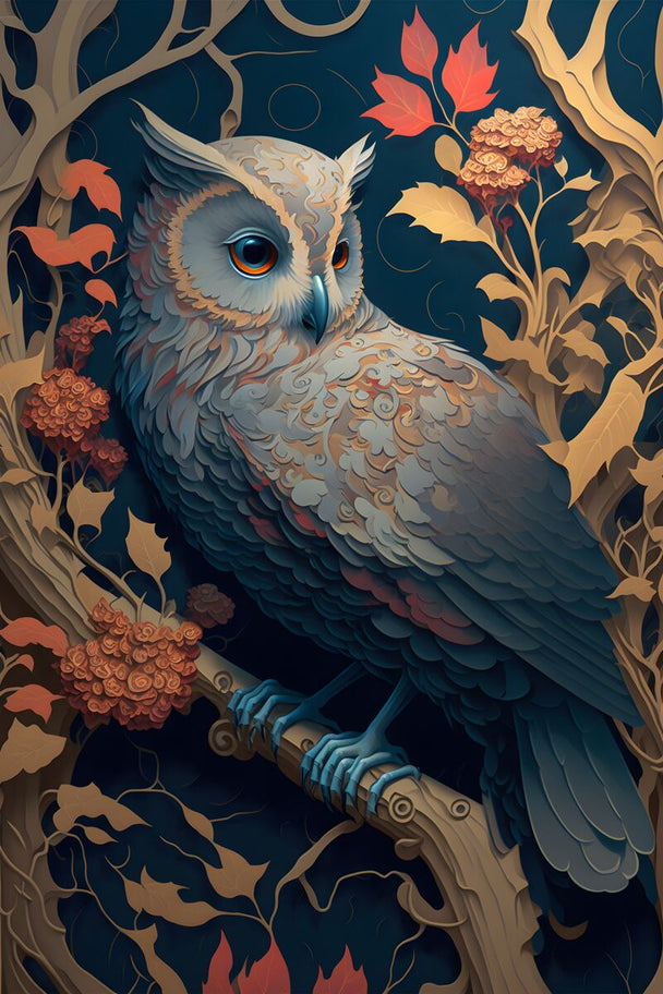 Tablou canvas - Owl in fairy forest