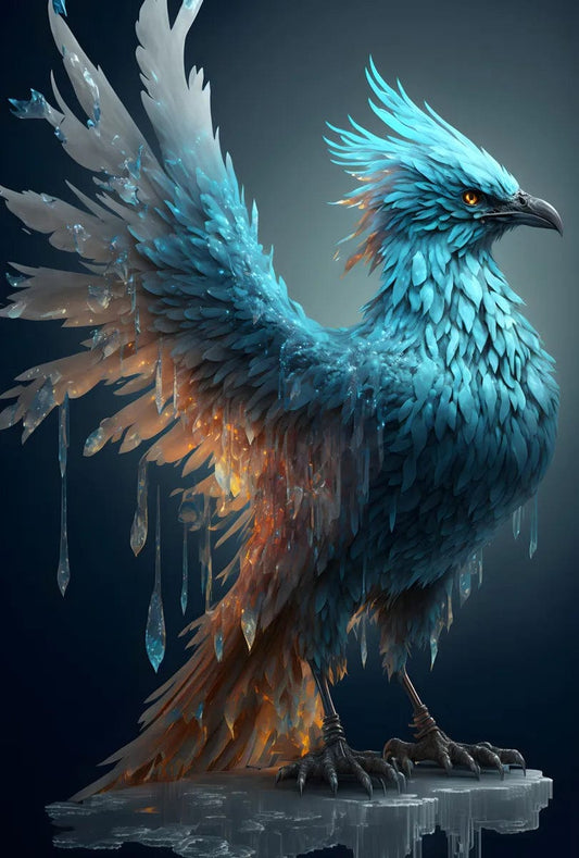 Tapet textil pentru camera copilului "Pasarea phoenix" -  1,5 X 2,2 m