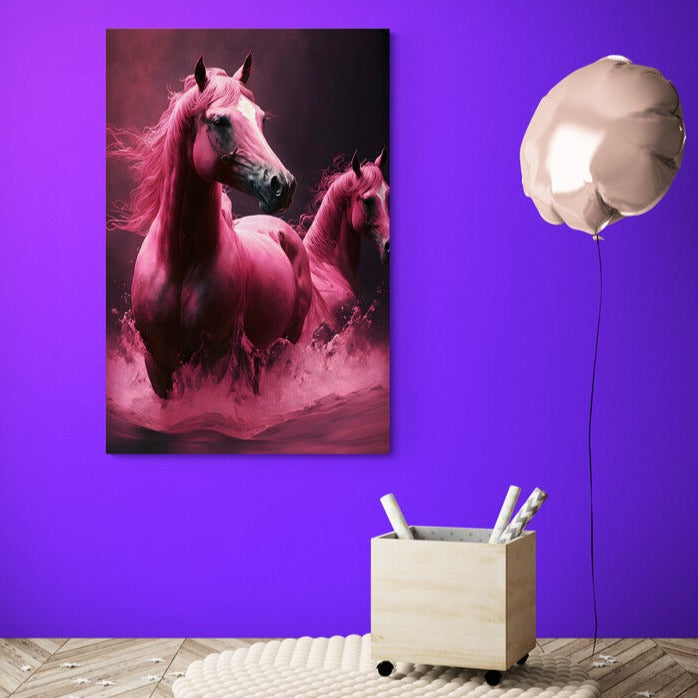 Tablou canvas - Pink horses