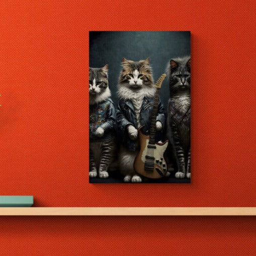 Tablou canvas - Rockband cat