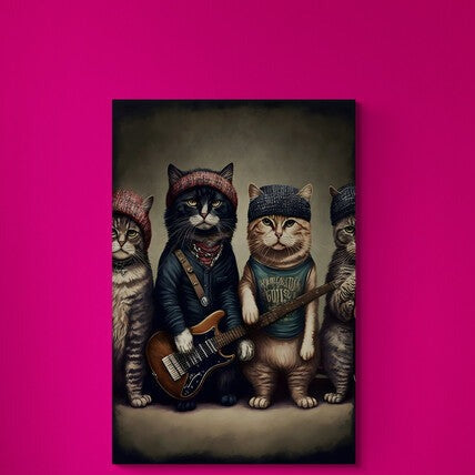 Tablou canvas - Rockstar cat band