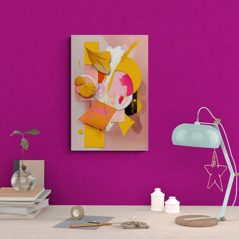 Tablou canvas - Roz-galben abstract