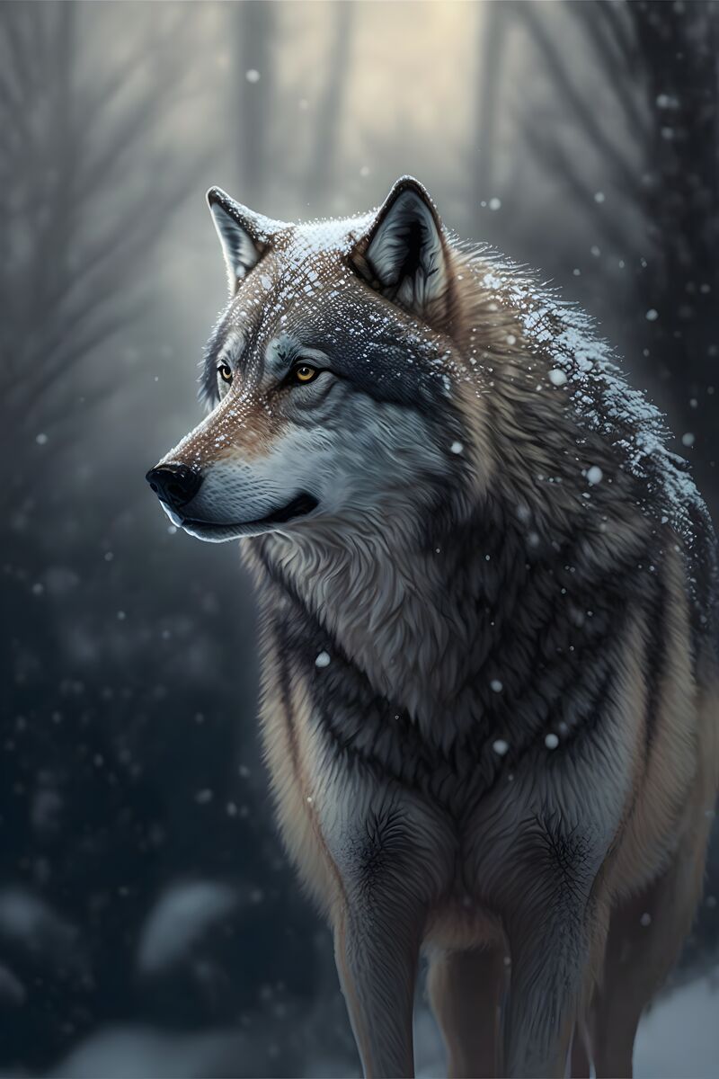 Tablou canvas - Snowy wolf