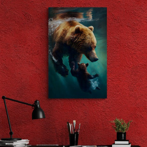 Tablou canvas - Ursi in apa