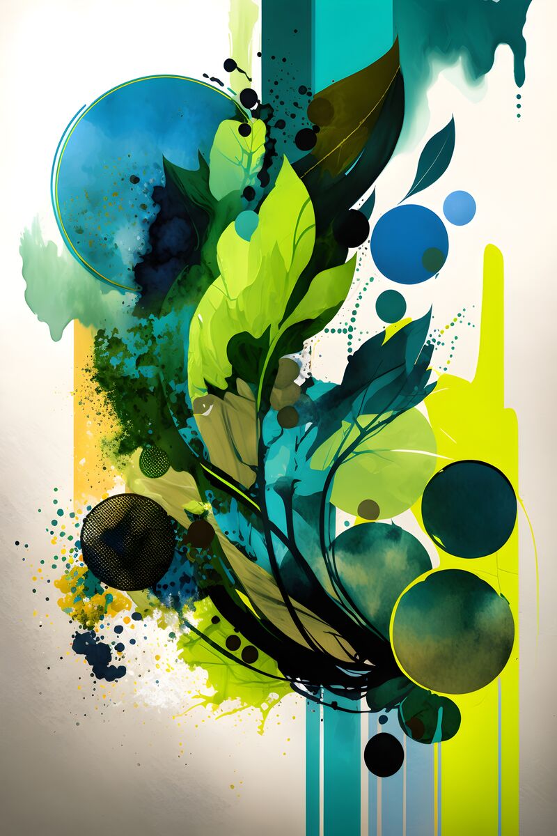 Tablou canvas - Verde si albastru abstract