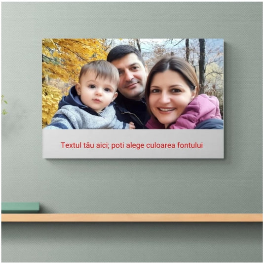 Tablou personalizat cu poza ta si text, tip peisaj (landscape)