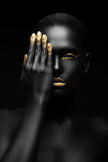 Tablou canvas - Woman with gold nails