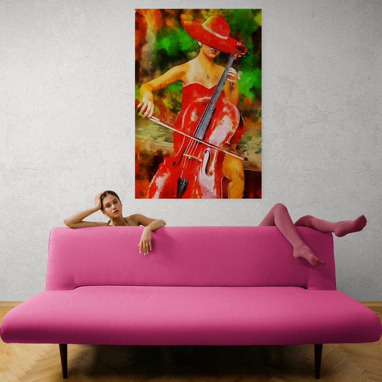 Tablou canvas -Ea si contrabasul - Cameradevis.ro