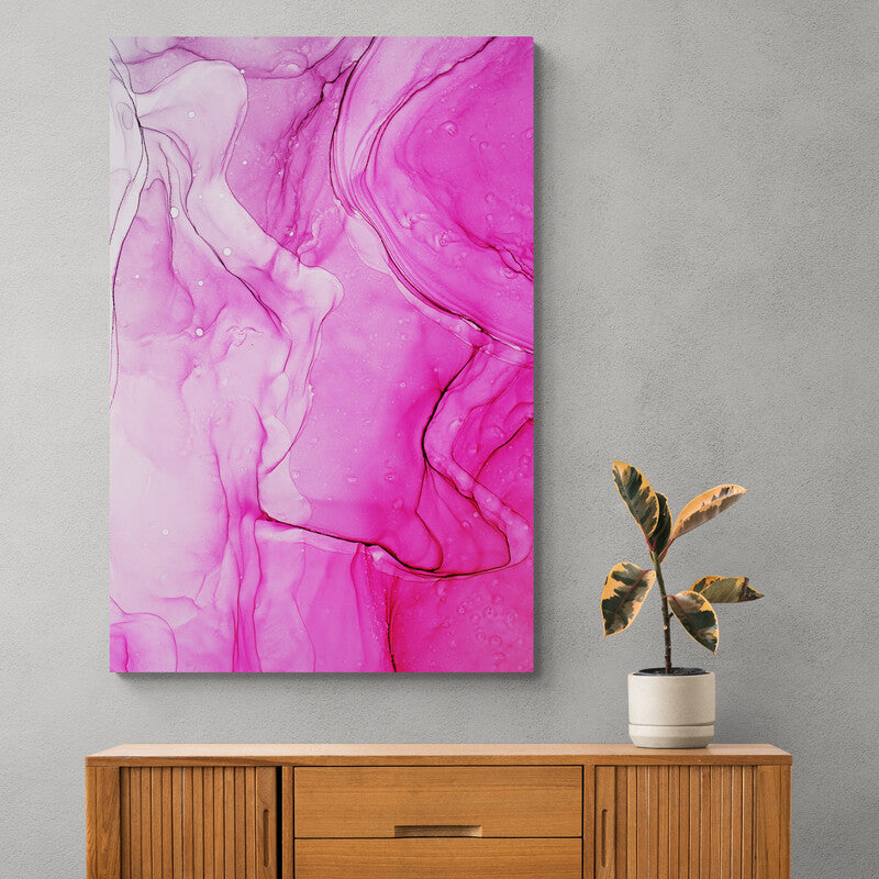 Tablou canvas - Abstract cerneala roz in relief