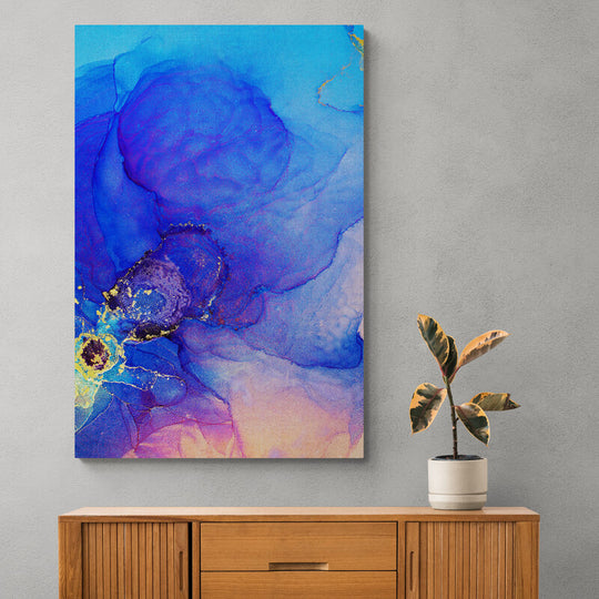 Tablou canvas - Abstract mov cu albastru in nuante