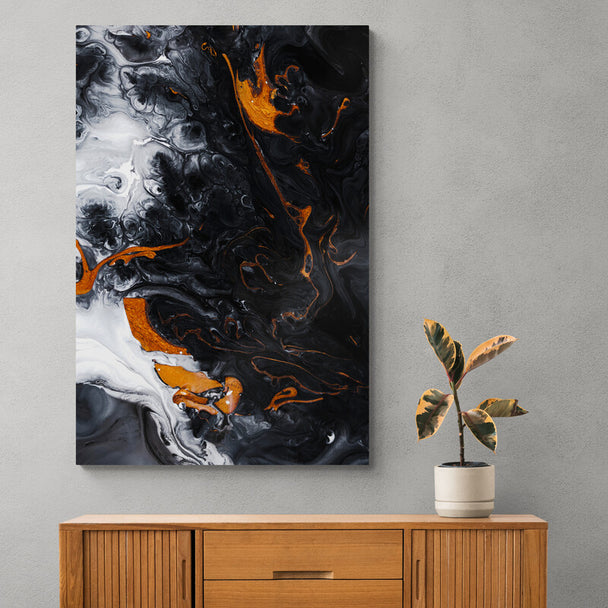 Tablou canvas - Abstract negru-oranj