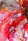 Tablou Canvas - Abstract Cerneala Rosu si Negru