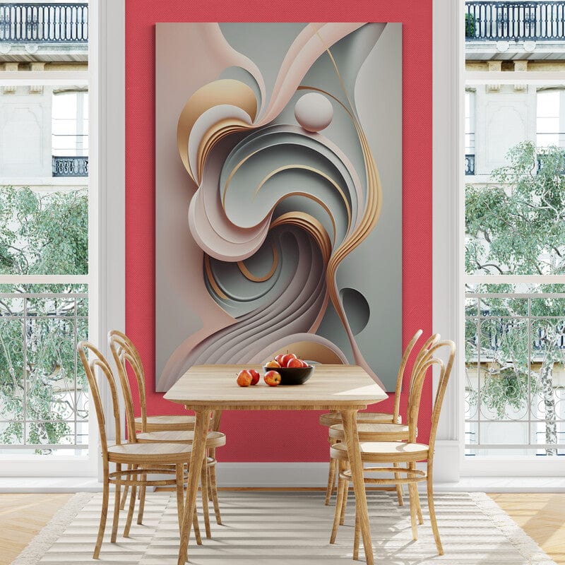 Tapet textil  1,5 X 2 m "Abstract in albastru si roz deschis"