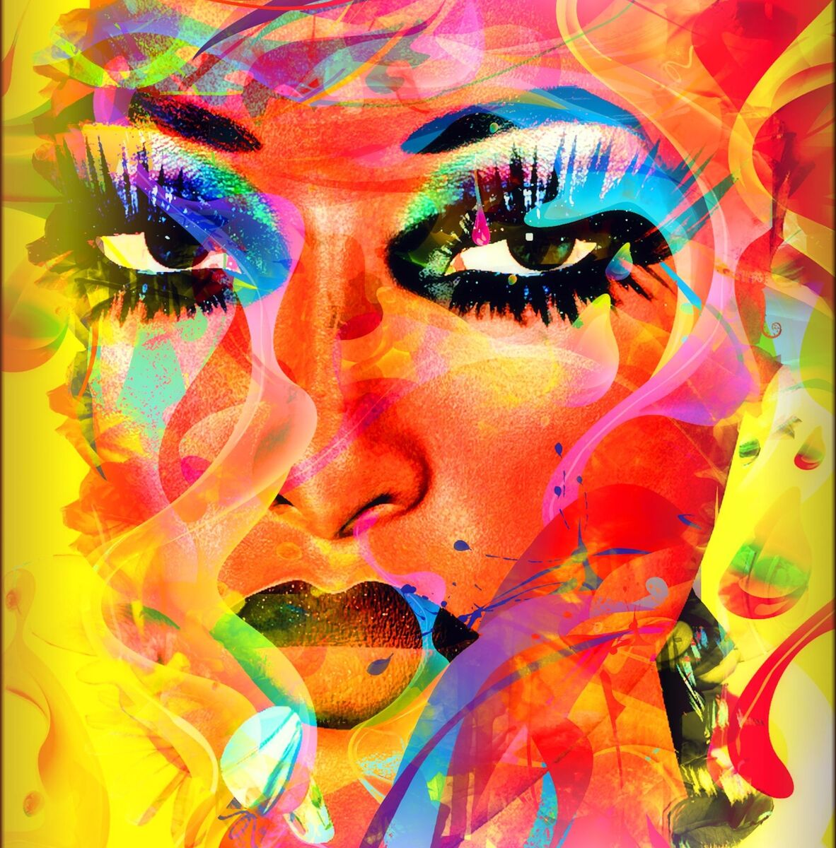Chip feminin abstract multicolor