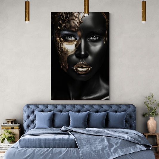 Tablou Canvas - Gold&Black Elegance 65