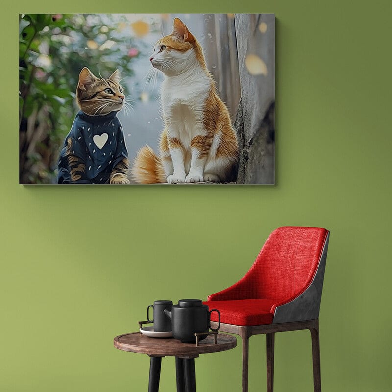 Tablou Canvas - Eleganta cu Doua Pisici