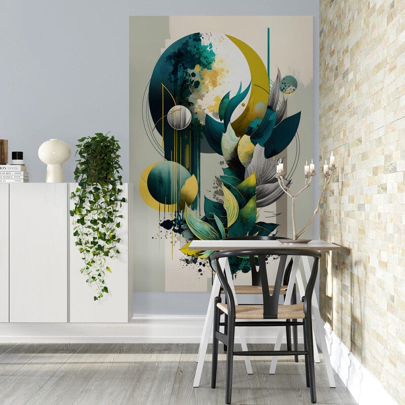 Tapet textil  1,5 X 2 m "Abstract turcoaz"