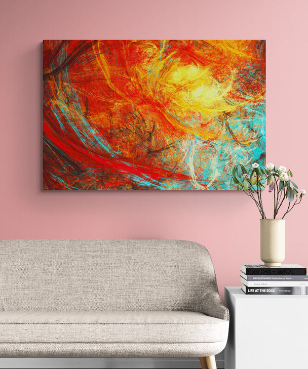Tablou canvas - Abstract rosu aprins