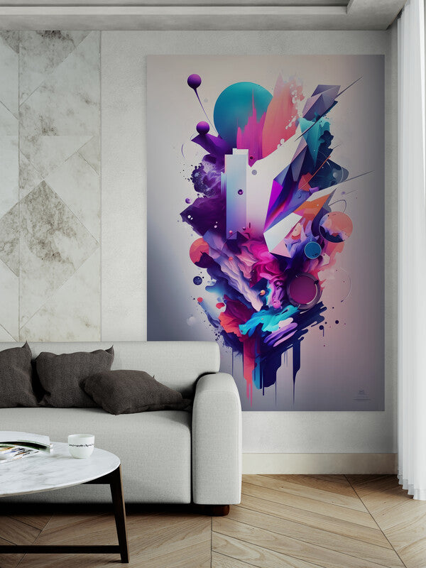 Tapet textil  1,5 X 2 m "Purple abstract"