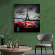 Tablou canvas - Red car in Paris