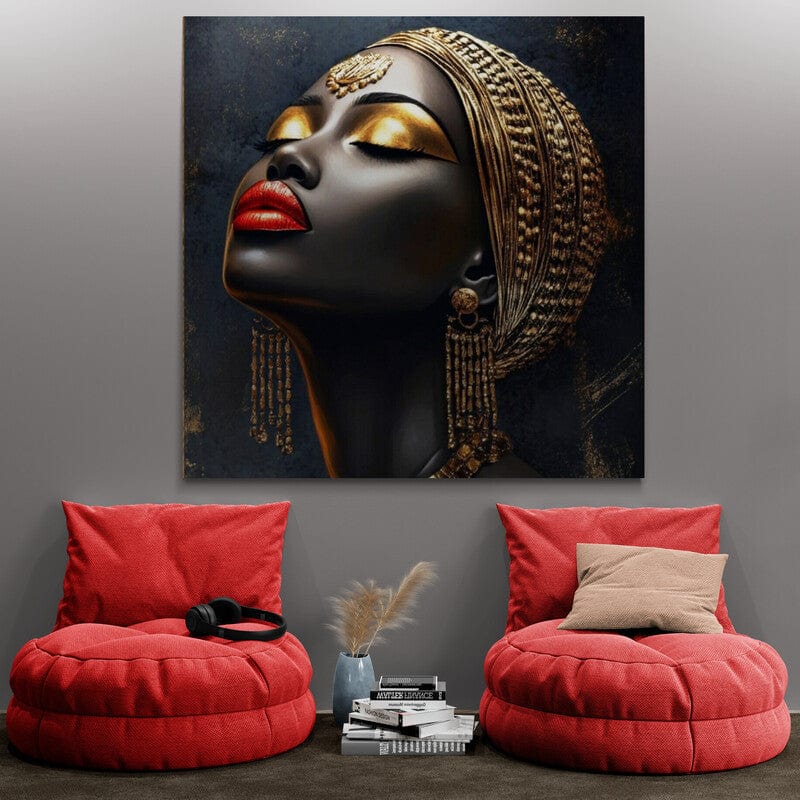 Tablou Canvas - Printesa africana cu buze rosii