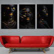 Set 3 Tablouri canvas - Trio gold black - Cameradevis.ro