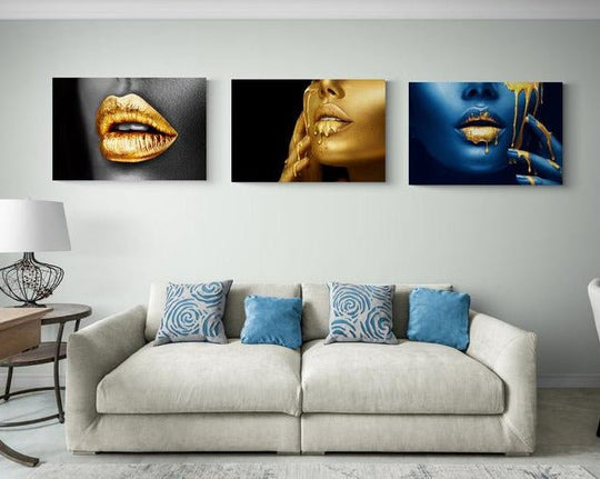 Set 3 Tablouri canvas - Trio lips - Cameradevis.ro