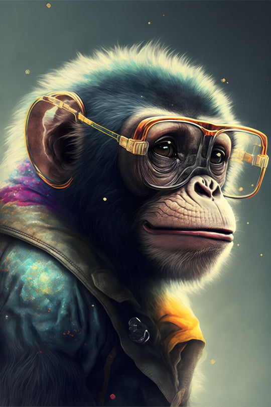 Tablou canvas - A hippie monkey - Cameradevis.ro