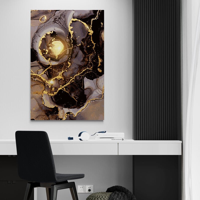 Tablou canvas - Abstract black&gold 1 - Cameradevis.ro