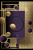 Tablou canvas - Abstract gold si violet - Cameradevis.ro