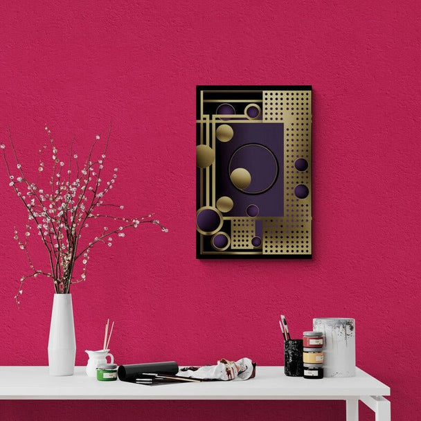 Tablou canvas - Abstract gold si violet - Cameradevis.ro