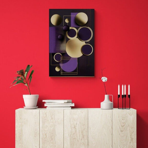 Tablou canvas - Abstract gold - violet - Cameradevis.ro