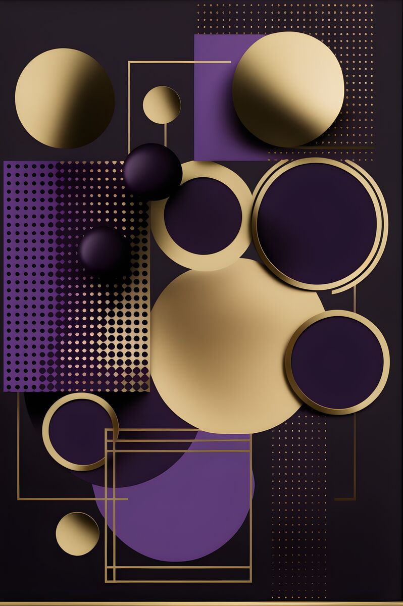 Tablou canvas - Abstract gold - violet - Cameradevis.ro