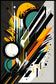 Tablou canvas - Abstract in galben si albastru - Cameradevis.ro