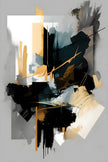 Tablou canvas - Abstract negru - gold - Cameradevis.ro