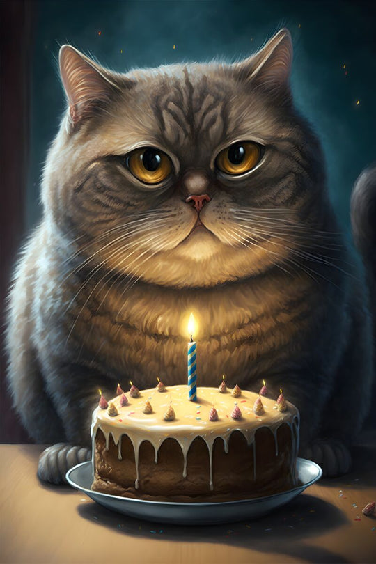 Tablou canvas - Birthday cat - Cameradevis.ro