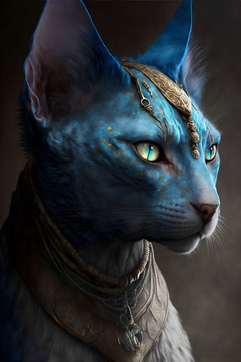 Tablou canvas - Blue cat - Cameradevis.ro