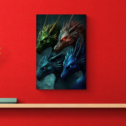 Tablou canvas - Colorful dragons - Cameradevis.ro