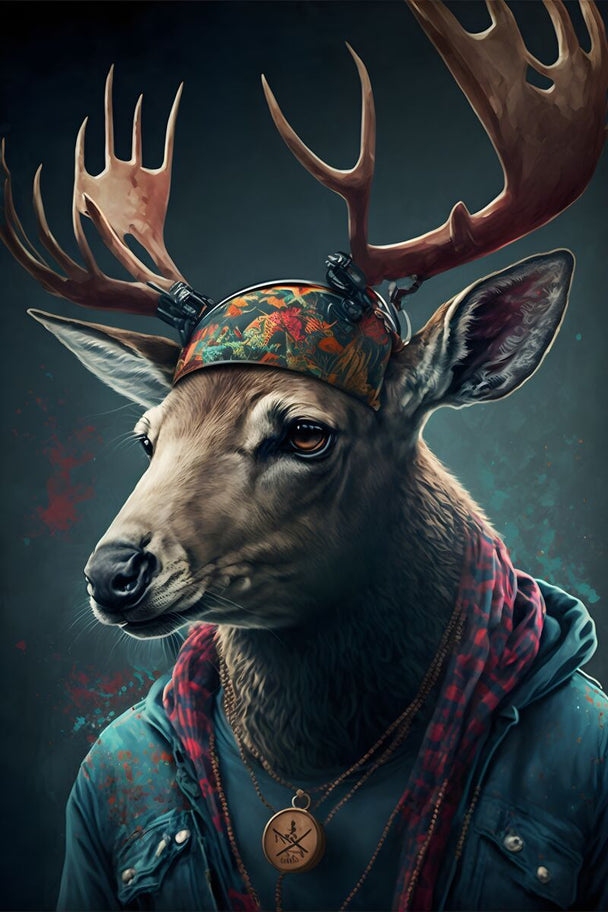 Tablou canvas - Cool deer - Cameradevis.ro