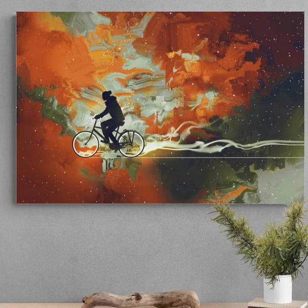 Tablou canvas - Cu bicicleta - n Cosmos - Cameradevis.ro