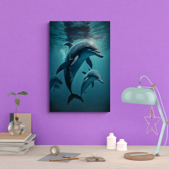 Tablou canvas - Cute dolphins - Cameradevis.ro