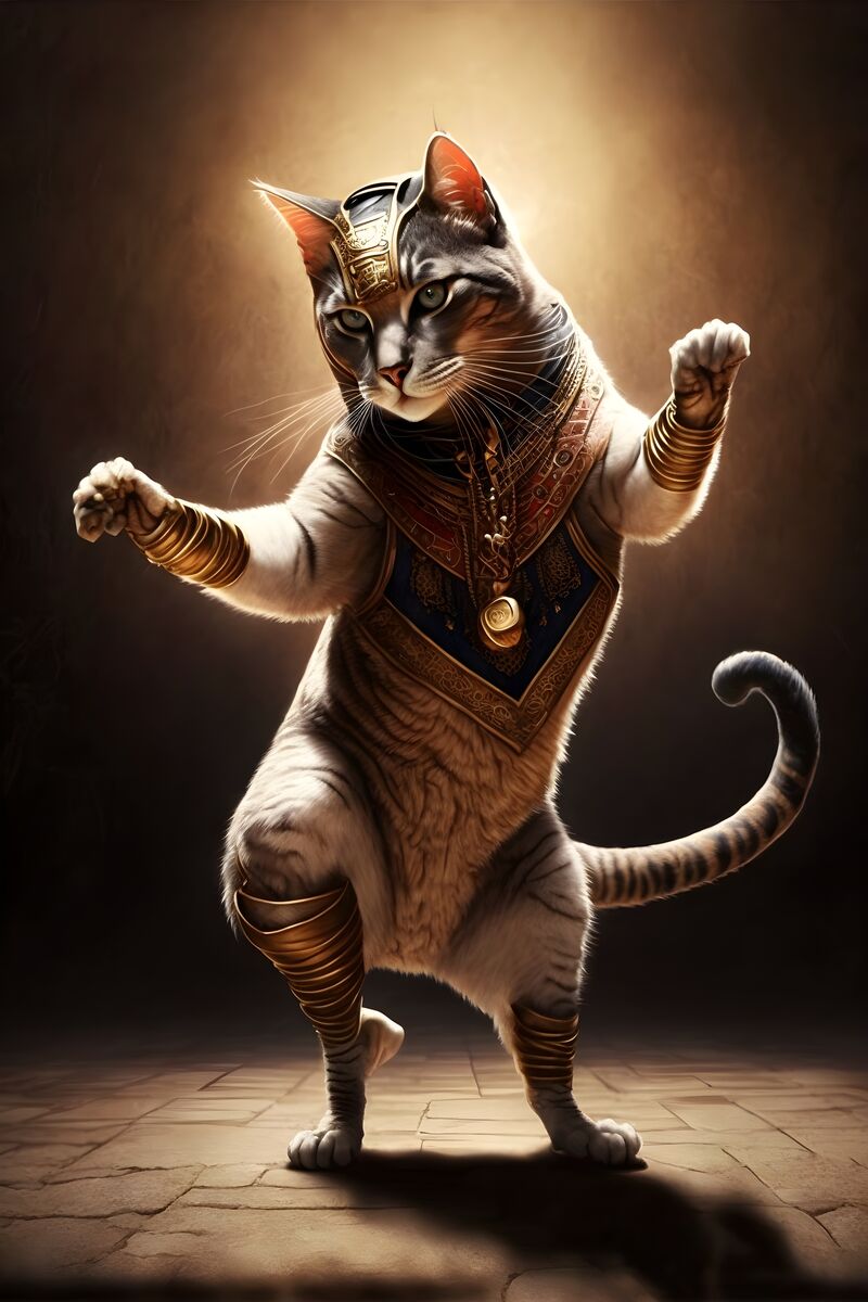 Tablou canvas - Dancing cat - Cameradevis.ro