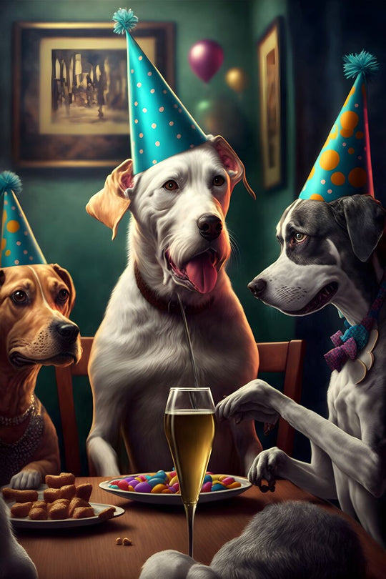 Tablou canvas - Dog party - Cameradevis.ro