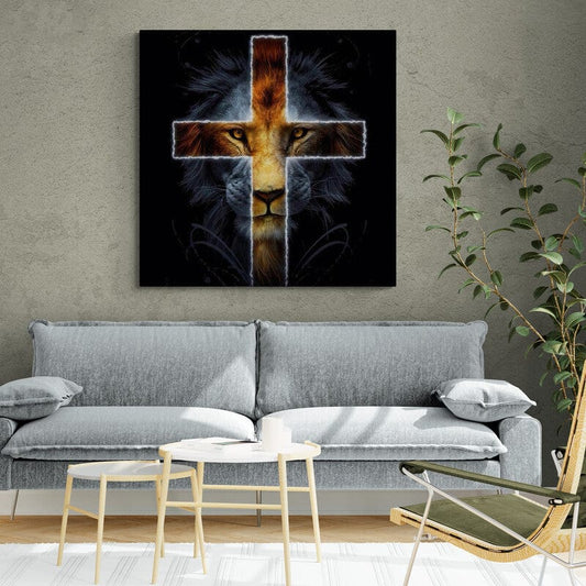 Tablou canvas - Leul si Crucea