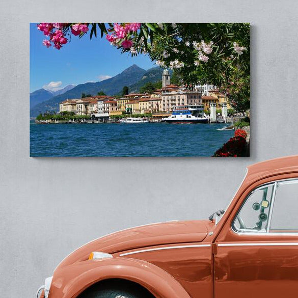 Tablou Canvas - Vedere lacul Como portul Bellagio 2 - Cameradevis.ro