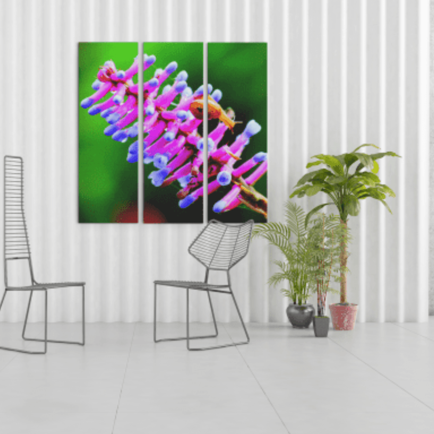 Tablou canvas - Planta colorata si un melc - Zibo.ro