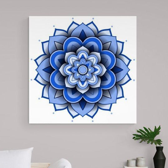 Tablou Canvas - Motiv floral 16 petale albastru - Cameradevis.ro Cameradevis.ro