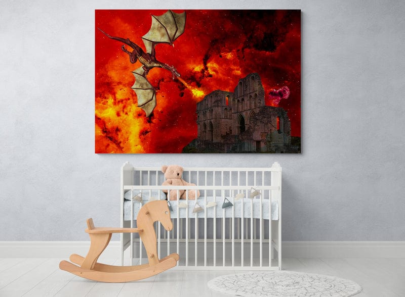 Tablou canvas - Foc si dragon - Zibo.ro